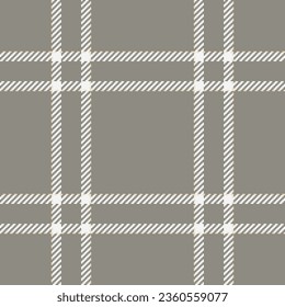 Pattern fabric texture of check background textile with a tartan plaid seamless vector in stone grey and white colors.