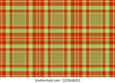 Textura de tela de patrón. Comprobación textil de Tartán. Fondo vectorial transparente en colores rojo y verde.