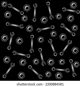 Pattern fabric wrench and nut with urban and motorcycle style