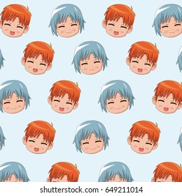 pattern face cute anime tennagers facial expression happiness