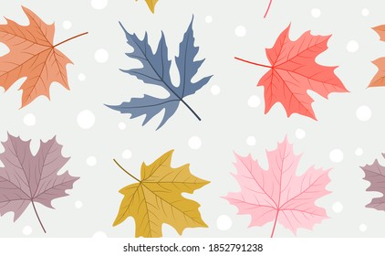 pattern with fall maple leaves. Vector illustration