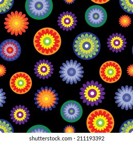 Pattern with fancy colors on a black background