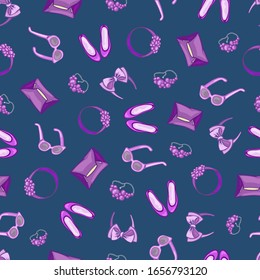 diseño accesorios de moda elementos de fondo de la portada hembra ilustración de impresión vectorial papel tapiz