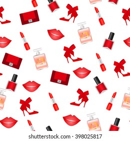 Pattern of fashion accessories and beauty