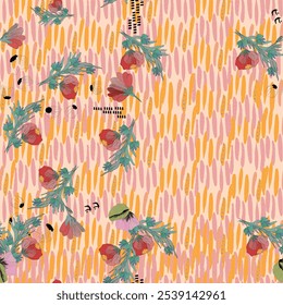 Padrão elegante e trendy rústica geo artística boho stripe sem costura. bold brilhante verão Listra colorida. Design de impressão de moda. vetor de padrão de listras para papel de parede, tecido, fundo, floral.
