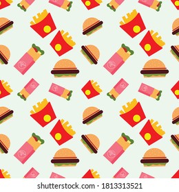 pattern fast food as a background