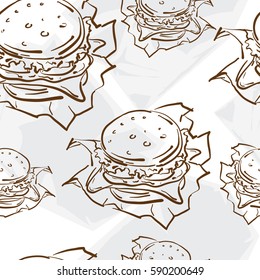 pattern fast food hamburger