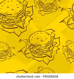 pattern fast food hamburger