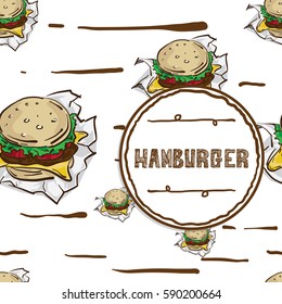 pattern fast food hamburger