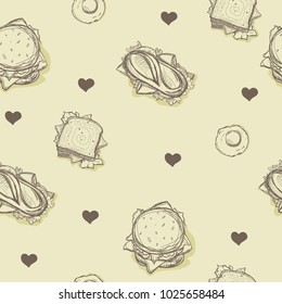 pattern fast food hamburger hot dog sandwich drawing graphic background objects 