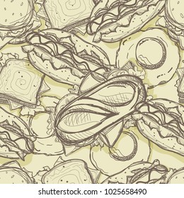 pattern fast food hamburger hot dog sandwich drawing graphic background objects 
