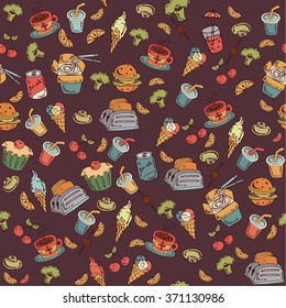 Pattern fast food - vector background