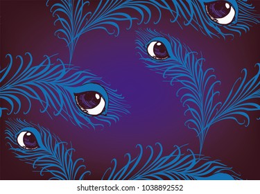 Pattern of feather and mystical eye