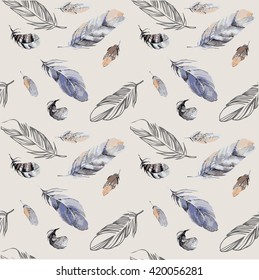 Pattern with feathers