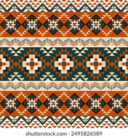 pattern features abstract tribal stripes with Aztec geometric and ethnic elements. Blending traditional American and Navajo motifs with a boho vibe, it's perfect for textiles, clothing, accessories