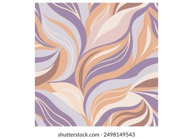 Pattern featuring gentle wave like shapes and delicate lines. This visually pleasing pattern is suitable for  textiles, fabric, wallpaper, and wrapping paper, exuding serenity and sophistication.