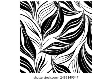 Pattern featuring gentle wave like shapes and delicate lines. This visually pleasing pattern is suitable for  textiles, fabric, wallpaper, and wrapping paper, exuding serenity and sophistication.