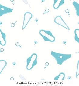 Pattern female accessories tampon pad menstruation cycle vector illustration