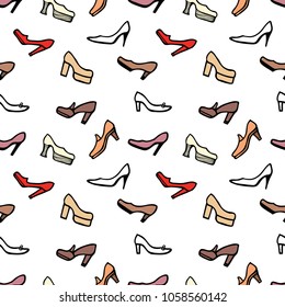 pattern of the female shoes with high heels