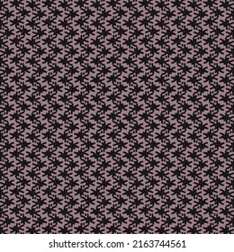 Pattern with a few pixels and black bumps made of overlapping stitches. Abstract embroidery texture. Textile design in black and purple.