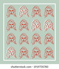 pattern of few woman face