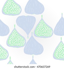    pattern with  figs,ellipses, fruits, harvest, object, ellipses, grains . Hand drawn.