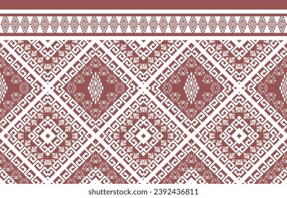 Figura de patrón tribal geométrico étnico patrón oriental tradicional sobre fondo azul. Estilo azteca, bordado, abstracto, ilustración vectorial.diseño para textura, tela, ropa, envoltura, alfombra.