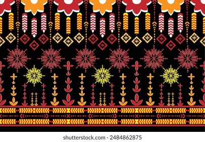 Pattern figure tribal geometric ethnic oriental pattern traditional on background.Aztec style,embroidery,abstract,vector illustration.design for texture,fabric,clothing,wrapping,carpet.