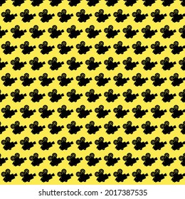 Pattern with film camera on a yellow background. Can be used as a background.