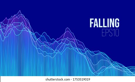 Pattern with finance falling on light background. Line texture background. Abstract finance background. Forex market. Coronavirus economic recession.