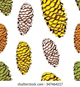 Pattern "Fir cones". Can be used on different package paper, wrapping and etc. Vector.