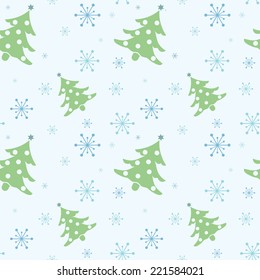 PATTERN with fir tree and snowflakes