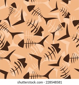 pattern with fish bones. vector