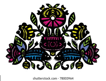 pattern with the fish on a white background