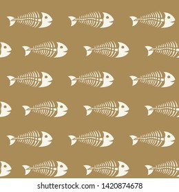 the pattern of fish skeletons drawn by hand