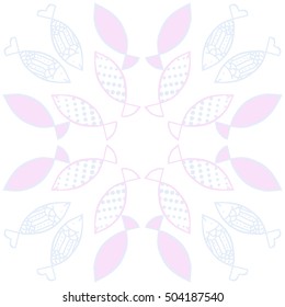 Pattern with fishes motif. Halftone.