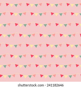 Pattern of the flag garland in vintage colors