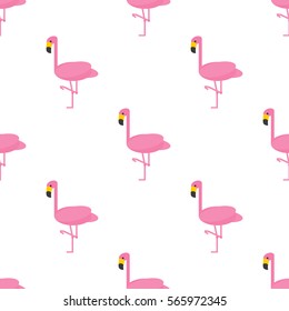 Pattern with flamingo color flat icon