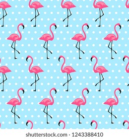 Pattern with flamingo. Design for fabric, wallpaper, textile and decor.