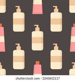 Pattern of flat cream dispenser and tube. Vector image for use in design of cosmetic website or packaging