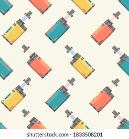 Pattern of flat electronic cigarettes. Modern devices for vaping. vector illustration.