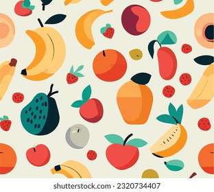 Pattern Flat summer fruit illustration