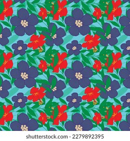 patrón, floral, fondo, ilustración, verano, primavera, diseño, naturaleza, hoja, vector, papel pintado, flor, planta, sin costura, textura, decoración, arte, cosecha, jardín, gráfico, decorativo, textil, 