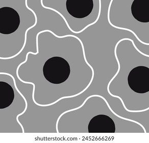 Diseño floral de patrón. Fondo mezclado con flores dibujadas a mano. Abstractas diseño en blanco y negro