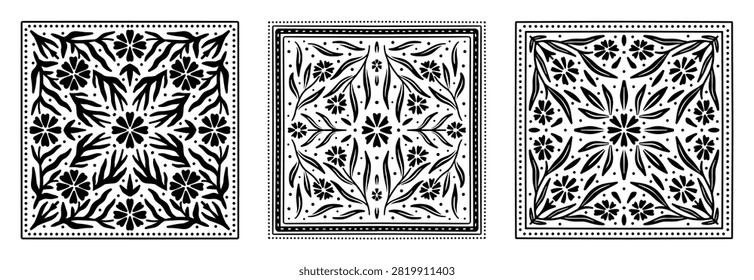 pattern floral drawing leaf