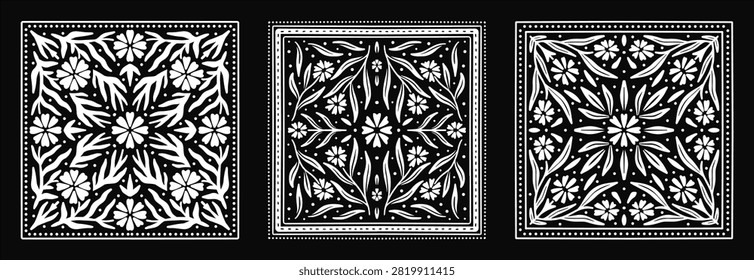 pattern floral drawing leaf