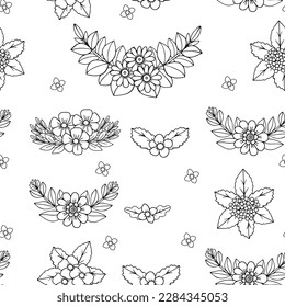 Pattern from floral elements. Floral background.