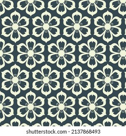 Pattern with floral elements on a dark background