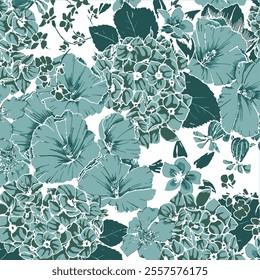 pattern floral flower design art illustration blossom fabric textile vector