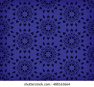 Pattern of floral flower tile circles. For wallpaper pattern, surface textures ornament, fabric textile pattern